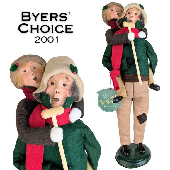 Byers Choice Caroler Bob Cratchit Tiny Tim VTG 2001 Tags Christmas Carol Dickens - Picture 1 of 9